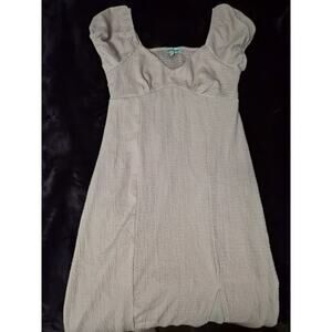 Size L Almost Famous Pastel Pink Maxi Dress Puff Sleeve Empire Waist Textured